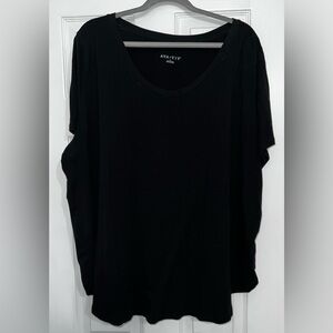 Ava & Viv Black Scoop Neck Shirt 3X